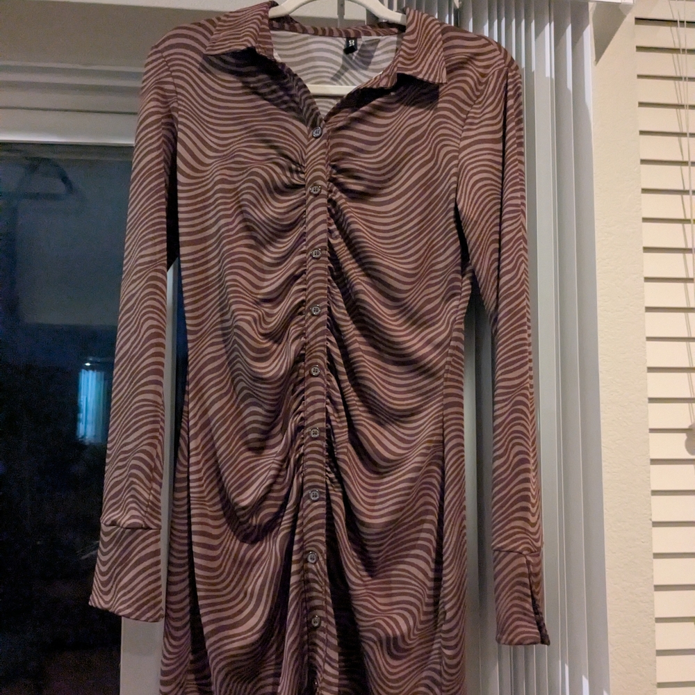 Brown Striped Dress